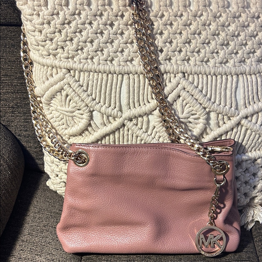 Michael Kors Blush Shoulder Bag with Chain Strap